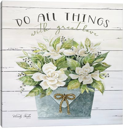 Do All Things with Great Love Canvas Art Print - Love Typography