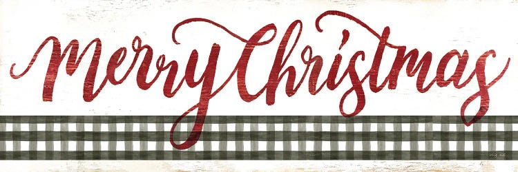 Merry Christmas Gingham   by Cindy Jacobs wall art