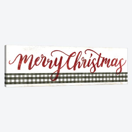 Merry Christmas Gingham   Canvas Print #CJA292} by Cindy Jacobs Canvas Wall Art