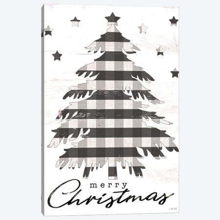 Merry Christmas Tree and Stars Canvas Print #CJA293} by Cindy Jacobs Canvas Wall Art