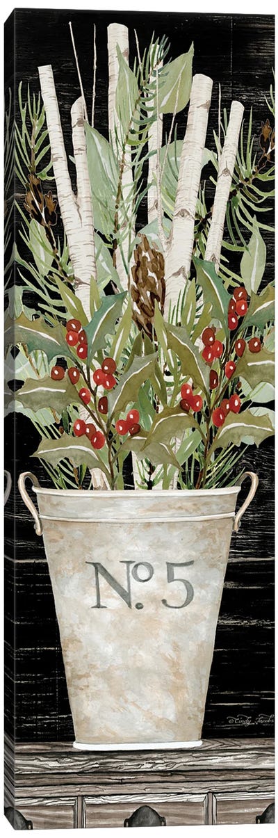 No. 5 Christmas Canvas Art Print - Botanical Still Life