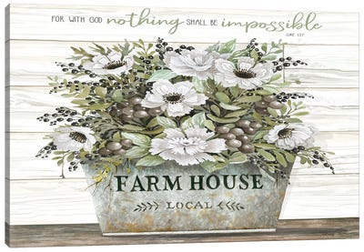Nothing Shall Be Impossible Canvas Art Print - Farmhouse Kitchen Art