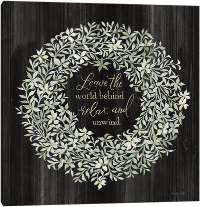Leave the World Behind Wreath Canvas Art Print - Cindy Jacobs
