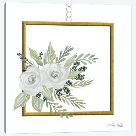 Geometric Square Muted Floral Canvas Print #CJA32} by Cindy Jacobs Canvas Art Print