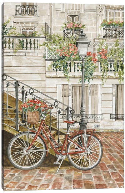 Cobblestone Charm Canvas Art Print - Stairs & Staircases