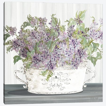 Lilac Galvanized Pot Canvas Print #CJA347} by Cindy Jacobs Canvas Print