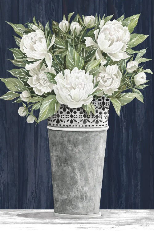 Punched Tin White Floral