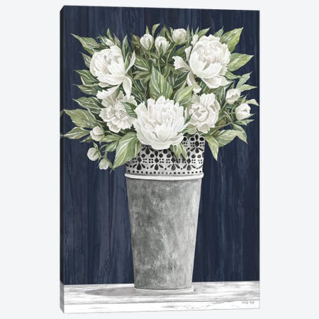 Punched Tin White Floral Canvas Print #CJA358} by Cindy Jacobs Canvas Art Print