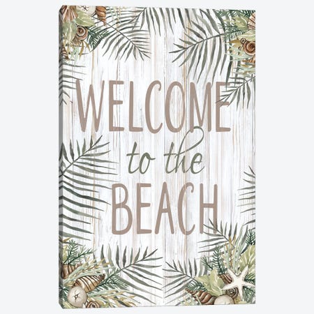 Welcome To The Beach Canvas Print #CJA361} by Cindy Jacobs Canvas Art