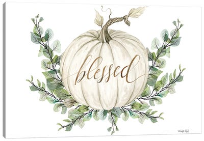 Blessed Pumpkins Canvas Art Print - Thanksgiving Art