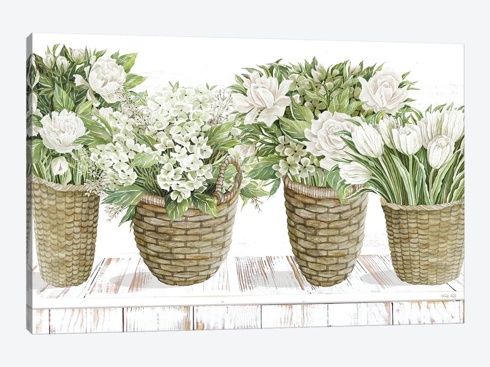 Floral Baskets by Cindy Jacobs 1-piece Canvas Art