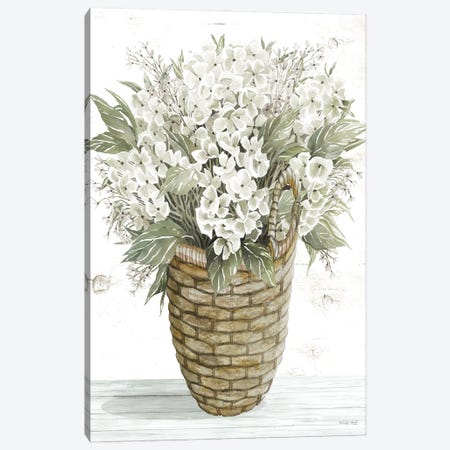 Hydrangea Basket Canvas Print #CJA396} by Cindy Jacobs Canvas Artwork