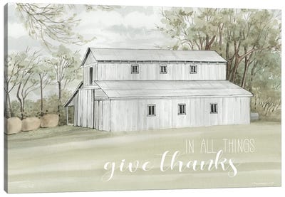 In All Things Give Thanks Canvas Art Print - Thanksgiving Art