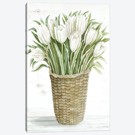 Tulip Basket Canvas Print #CJA414} by Cindy Jacobs Art Print