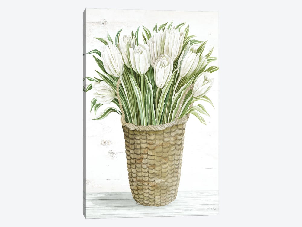 Tulip Basket by Cindy Jacobs 1-piece Canvas Wall Art