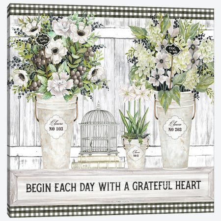 Begin Each Day Canvas Print #CJA427} by Cindy Jacobs Canvas Artwork