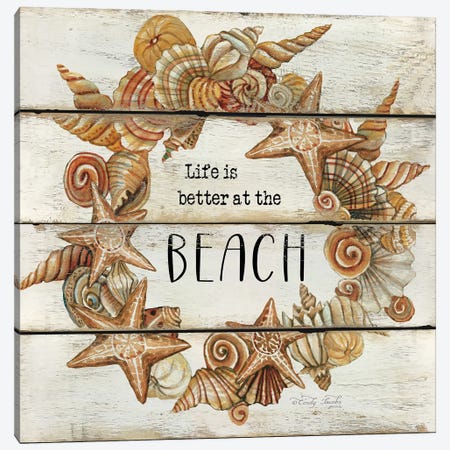 Life is Better at the Beach Canvas Print #CJA42} by Cindy Jacobs Canvas Art