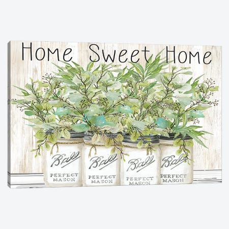 Home Sweet Home Ball Jars Canvas Print #CJA454} by Cindy Jacobs Art Print