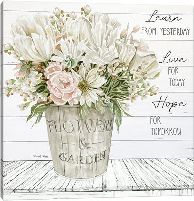 Learn From Yesterday Canvas Art Print - French Country Décor