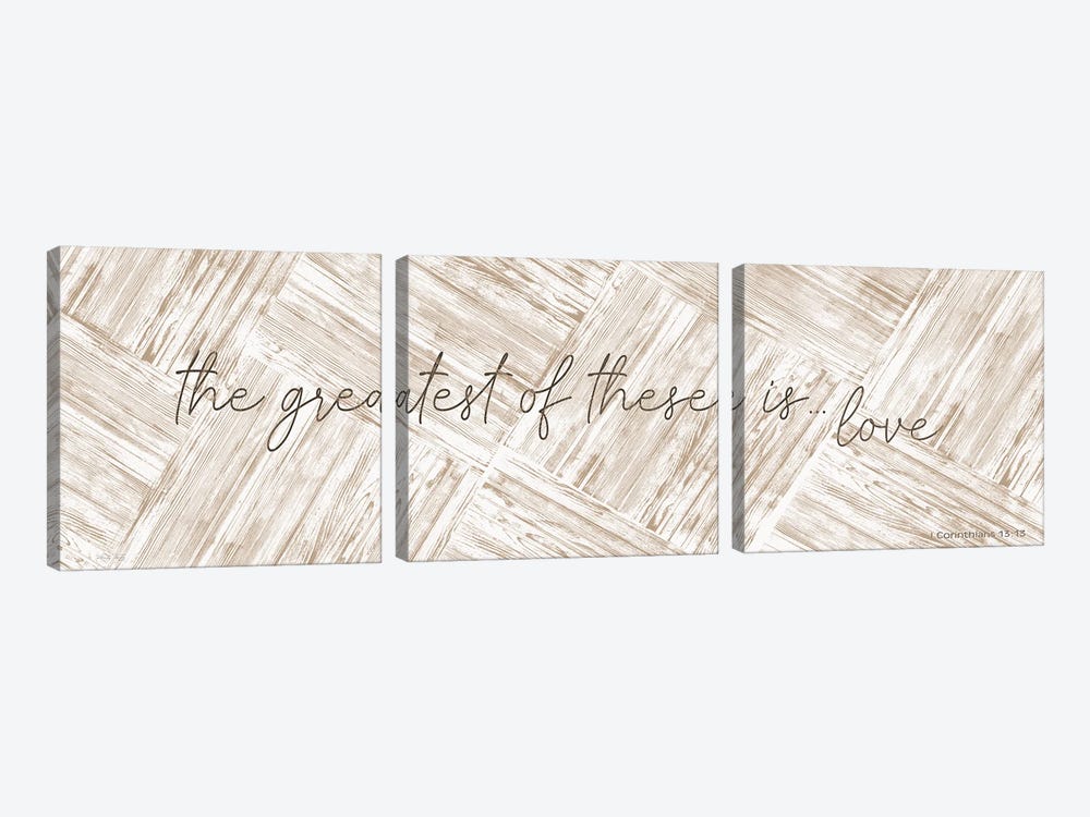 The Greatest Of These Is Love by Cindy Jacobs 3-piece Canvas Art