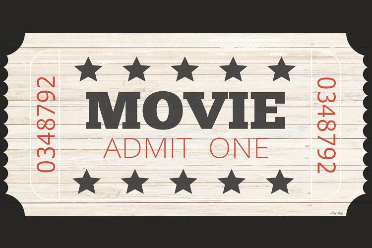 Admit One Movie Ticket by Cindy Jacobs wall art