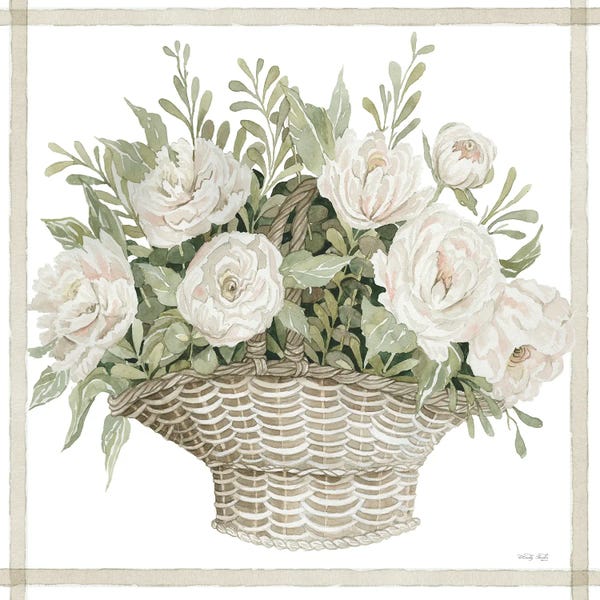 Modern Farmhouse Décor: Basket Of Peonies by Cindy Jacobs