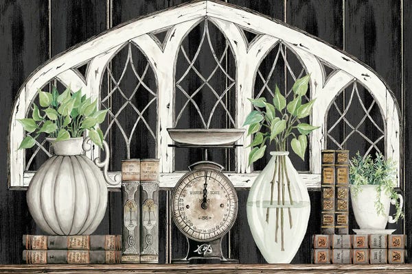 Botanical Still Life: Farmhouse Dresser by Cindy Jacobs