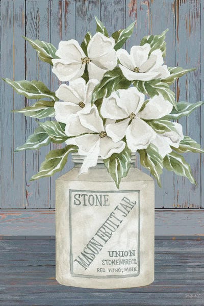 Modern Farmhouse Décor: Floral Mason Fruit Jar by Cindy Jacobs
