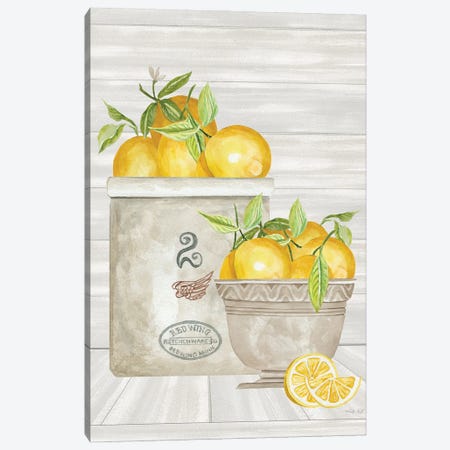 Lemon Crock And Bowl Canvas Print #CJA504} by Cindy Jacobs Canvas Print