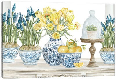 Spring Blooms Canvas Art Print - Lemon & Lime Art