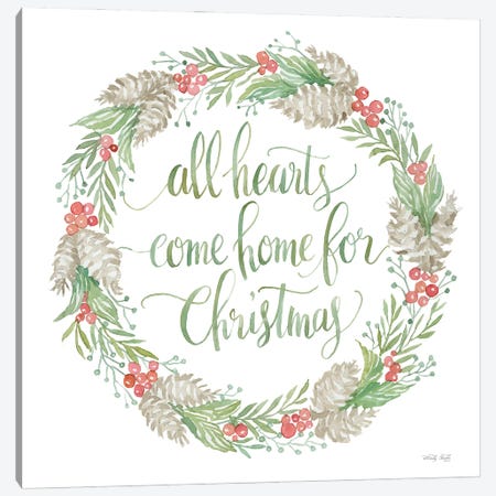 Come Home For Christmas Wreath Canvas Print #CJA532} by Cindy Jacobs Canvas Art Print