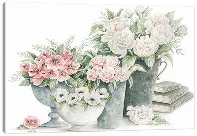 Farmhouse Florals II Canvas Art Print - Cindy Jacobs