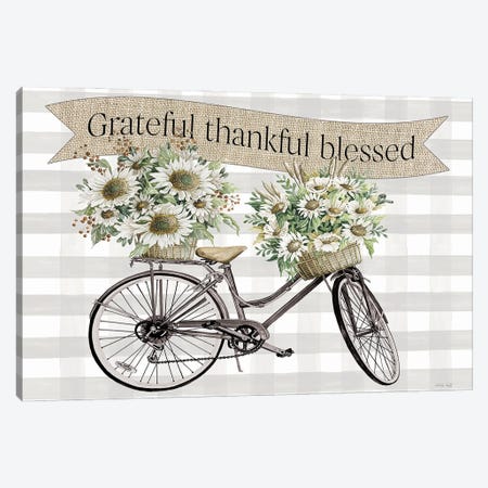 Grateful, Thankful, Blessed Bicycle Canvas Print #CJA570} by Cindy Jacobs Art Print