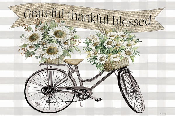 Fine Art Print: Grateful, Thankful, Blessed Bicycle by Cindy Jacobs