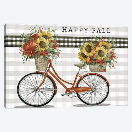 Happy Fall Bicycle Canvas Print #CJA571} by Cindy Jacobs Canvas Art Print