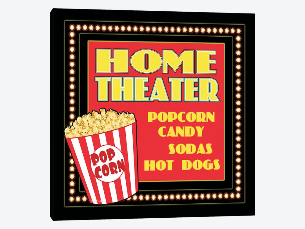 Home Movie Theater by Cindy Jacobs 1-piece Canvas Print