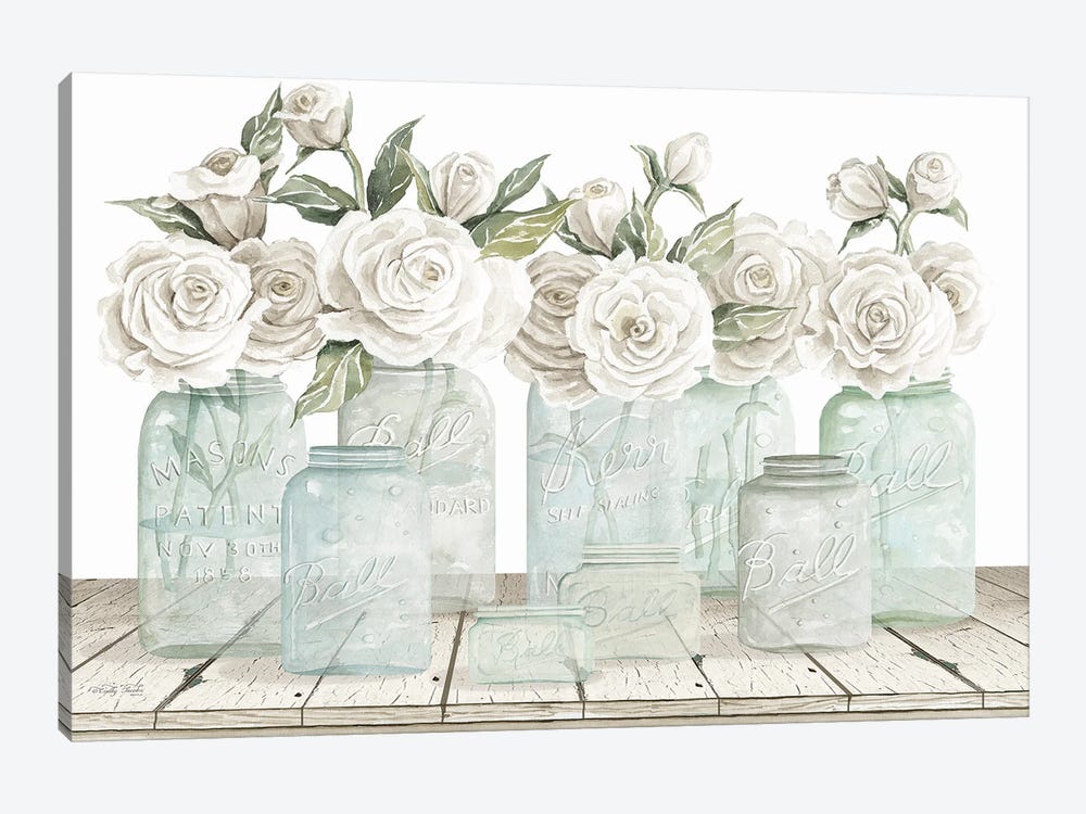 Neutral Floral Parade by Cindy Jacobs 1-piece Art Print