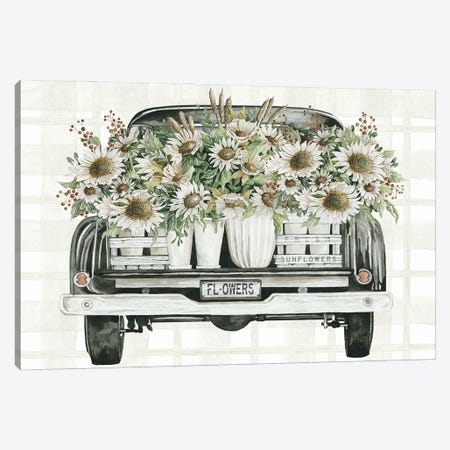 Sunflower Truck Canvas Print #CJA581} by Cindy Jacobs Canvas Art