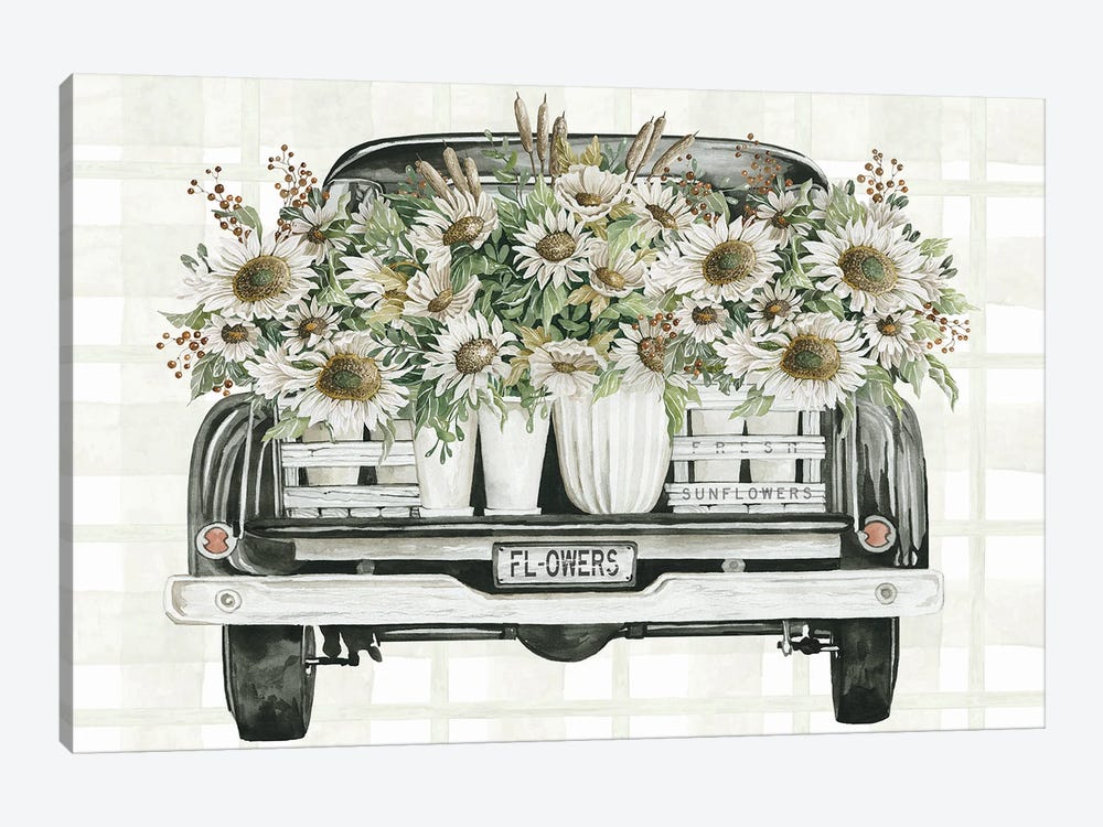 Sunflower Truck by Cindy Jacobs 1-piece Canvas Print