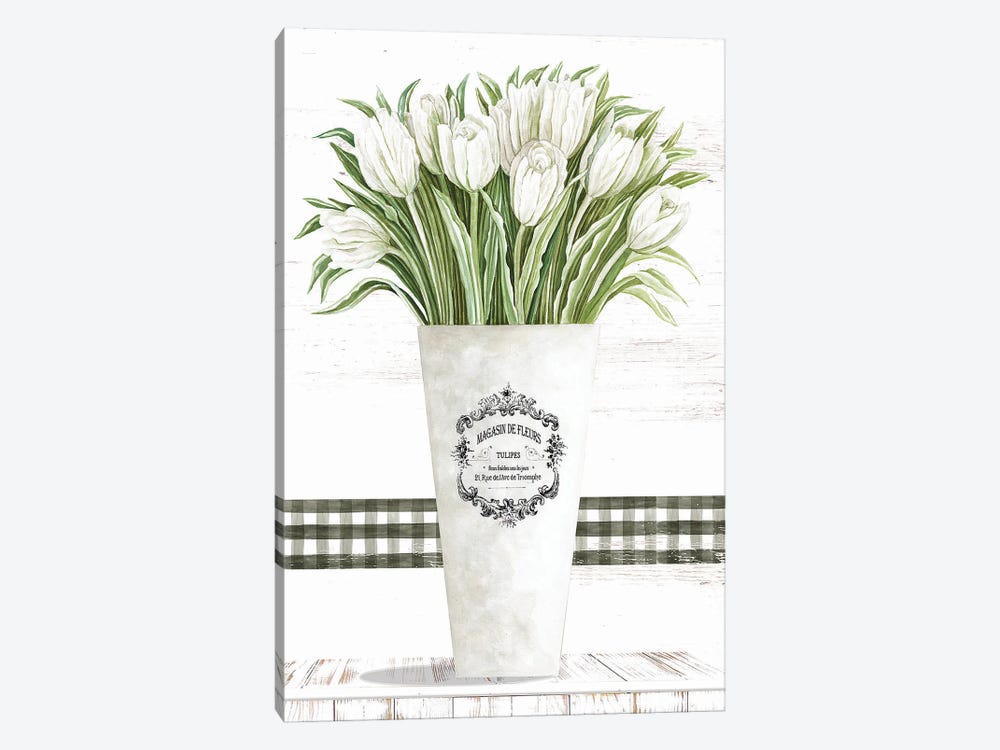 White Tulips by Cindy Jacobs 1-piece Canvas Artwork