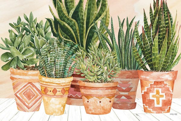 Succulents: Aztec Potted Plants by Cindy Jacobs
