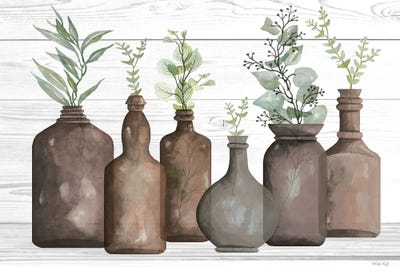 Cappuccino Bottles I by Cindy Jacobs framed wall art