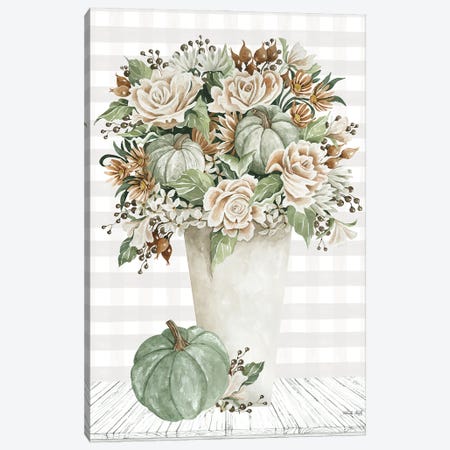 Fall Floral With Pumpkins I Canvas Print #CJA600} by Cindy Jacobs Canvas Art Print