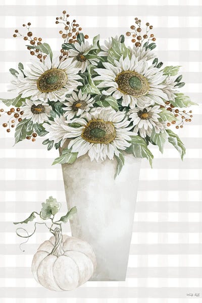 Gingham: Fall Sunflowers II by Cindy Jacobs