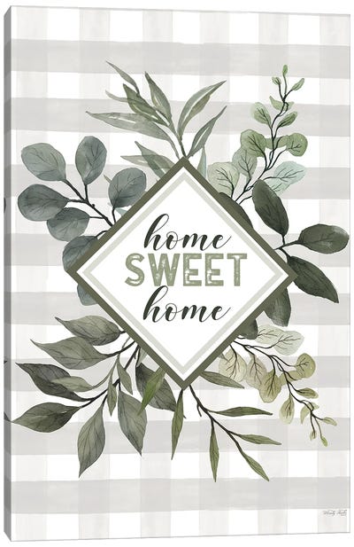 Home Sweet Home Canvas Art Print - Gingham