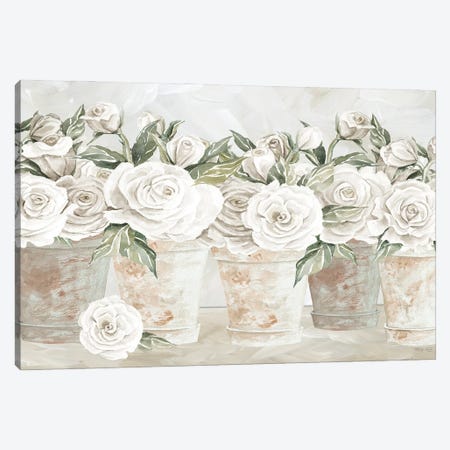 Potted Roses Canvas Print #CJA625} by Cindy Jacobs Canvas Art