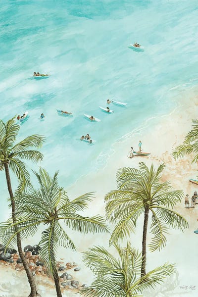 Large Coastal Art - Canvas Prints: Surfers From Afar by Cindy Jacobs