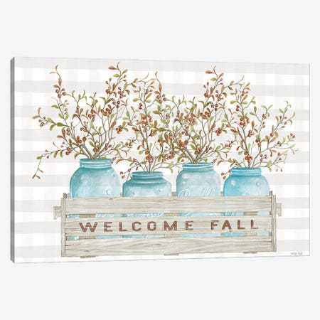 Welcome Fall Jars Canvas Print #CJA635} by Cindy Jacobs Canvas Art Print