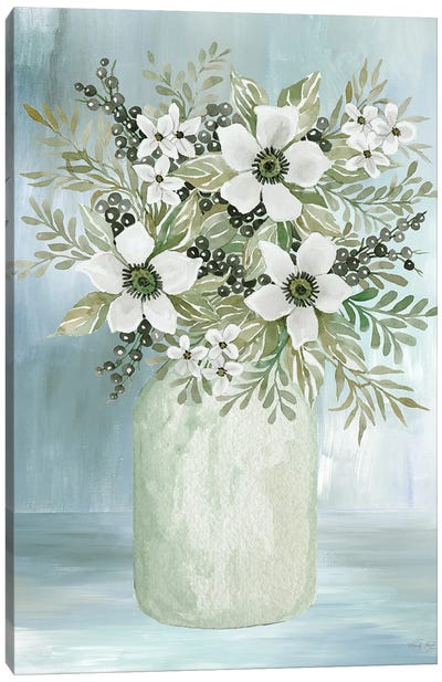 White Blooms I Canvas Art Print - Cindy Jacobs