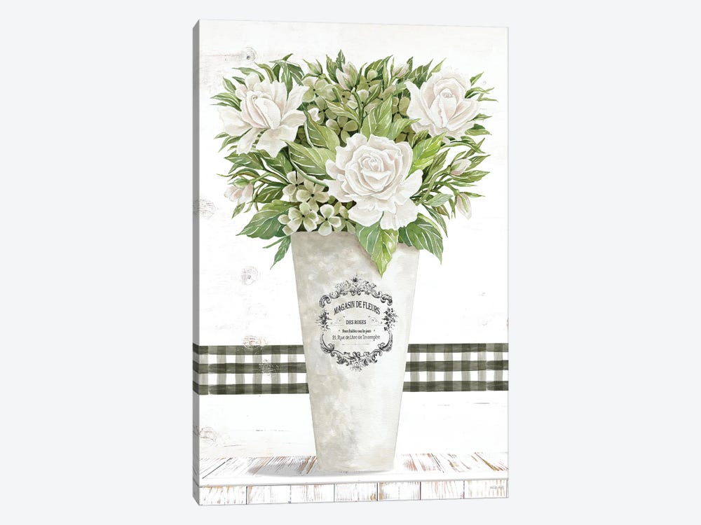 White Roses by Cindy Jacobs 1-piece Canvas Art